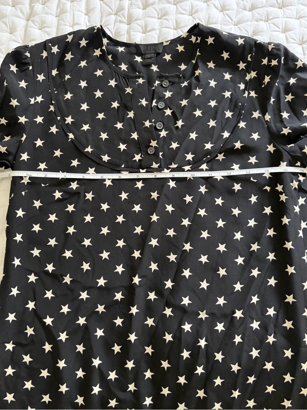 J. Crew Collection Black Long-Sleeve Star Print Dress - Picture 9 of 15